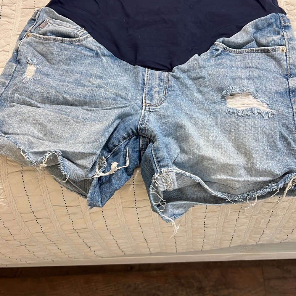 Distressed Denim Shorts